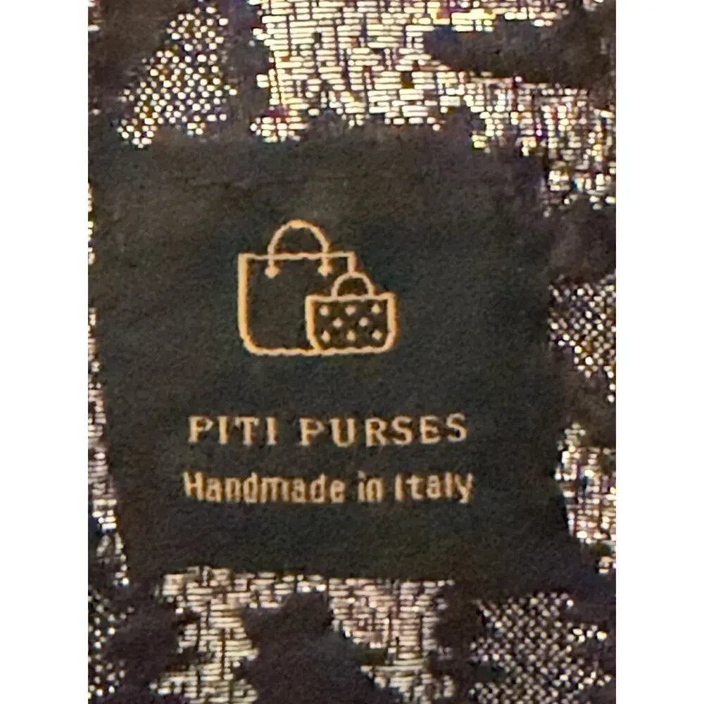 Piti Purse Handmade in Italy Silver Metallic Crochet Chain VTG Shoulder Bag
